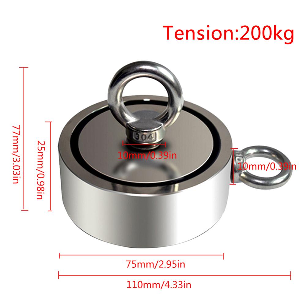 Powerful Salvage Magnet Pot Fishing Hook Magnets Deep Sea Holder Pot Magnets Hook Permanent Magnetic 80Kg 120Kg Pulling Force: D
