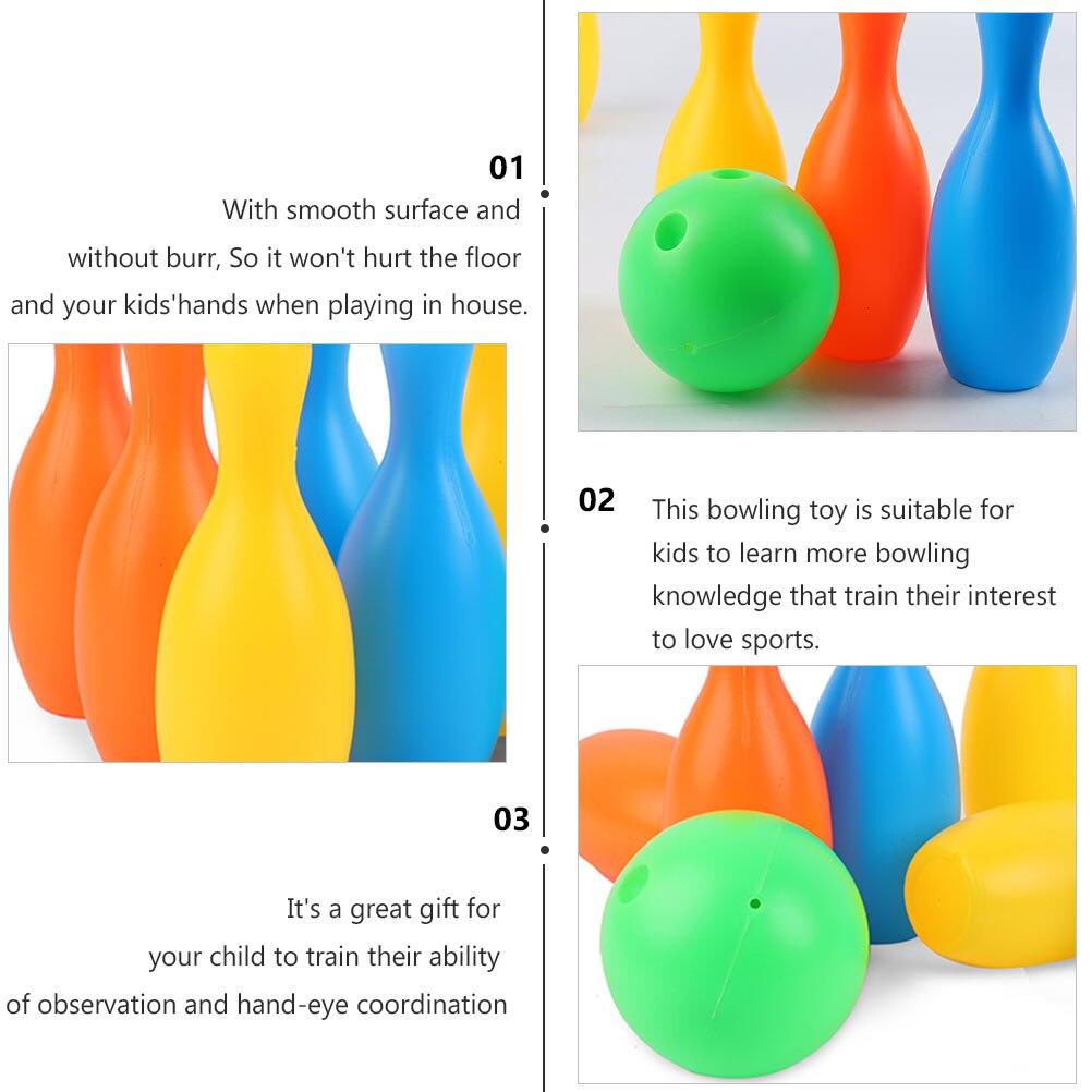 1 set barn bowlingklot set interaktiv bowling leksak (sorterad färg)