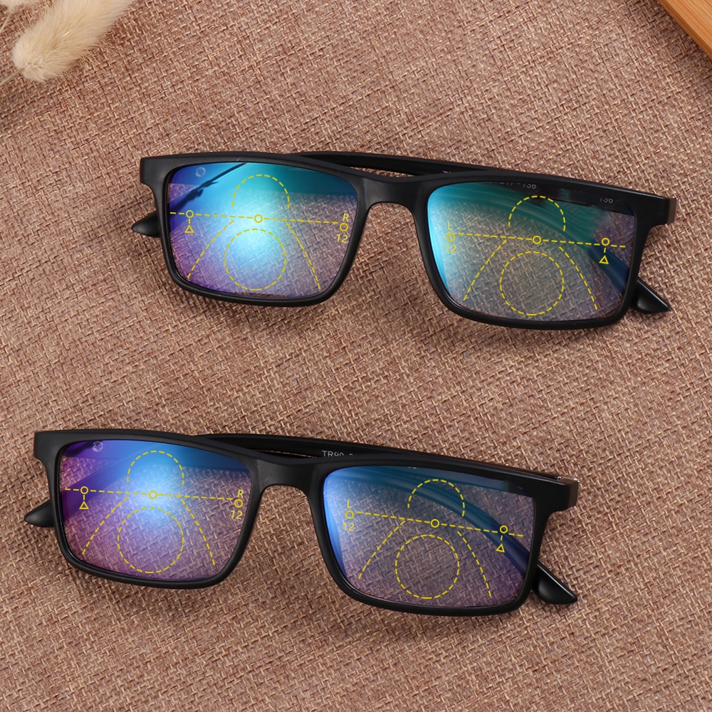 1pc kvinner menn progressive multifokale linser lesebriller anti-blått lys presbyopia briller hyperopia diopter briller