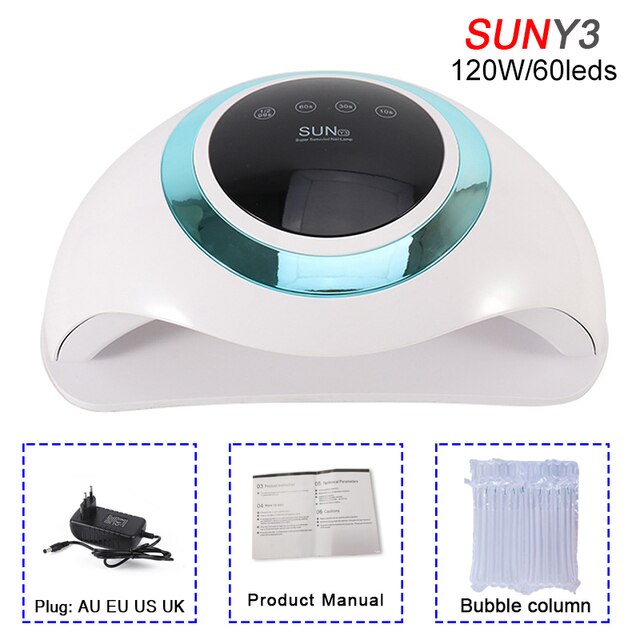 Lámpara UV Led de alta potencia de 120W para secador de uñas, barniz de Gel UV con 60 Led, lámpara para uñas, Gel para manicura y Arte para uñas: 120W-Y3-Green