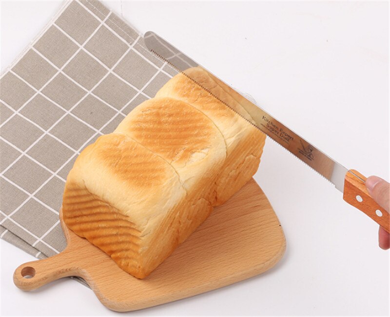 Stainless steel bread knife Saw cake slicing tool baking toast knife coarse tooth fine tooth cake saw knife Snack Dessert Slicer