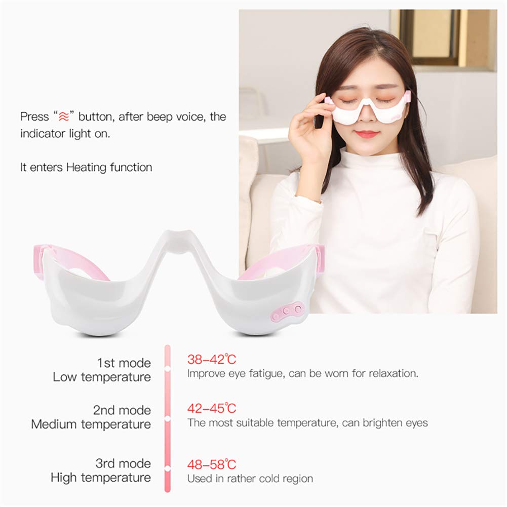 Eye Massager Microcurrent Health Care Machine Heating Vibration Pulse Therapy Acupressure Relieves Fatigue Dark Circles Eye Bag