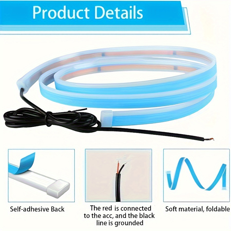 LED Daytime Running Lights Scan Starting Car Hood Decorative Lights DRL Auto Engine Hood Guide Decorative Ambient Lamp 12V