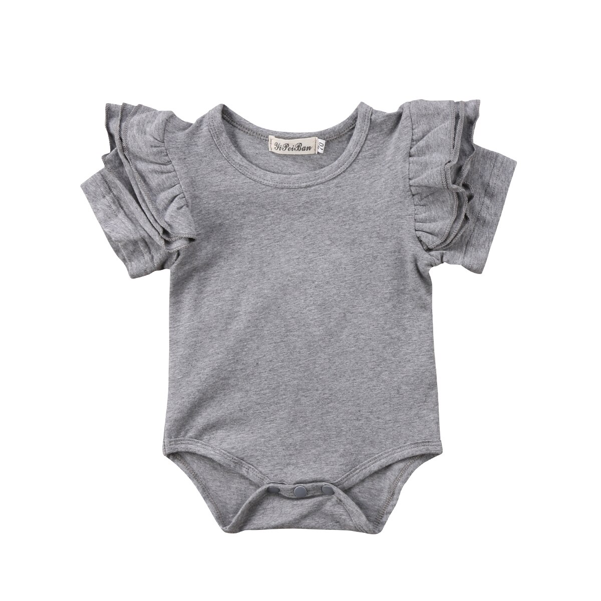 Lioraitiin Schattige Peuter Baby Meisjes Romper Korte Mouw Solid Jumpsuit Katoen O-hals Outfits Kleding: C / 24M