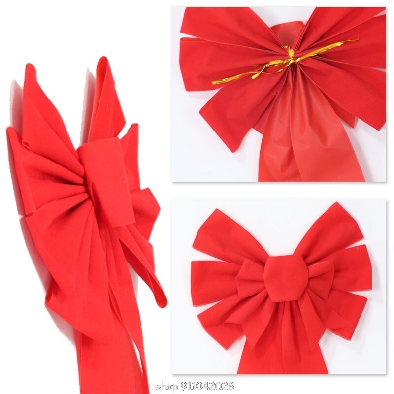 Red Bow Velvet Christmas Bows Hanging Xmas Bows for Christmas Wreaths Decoration or Tree Toppers D11 20