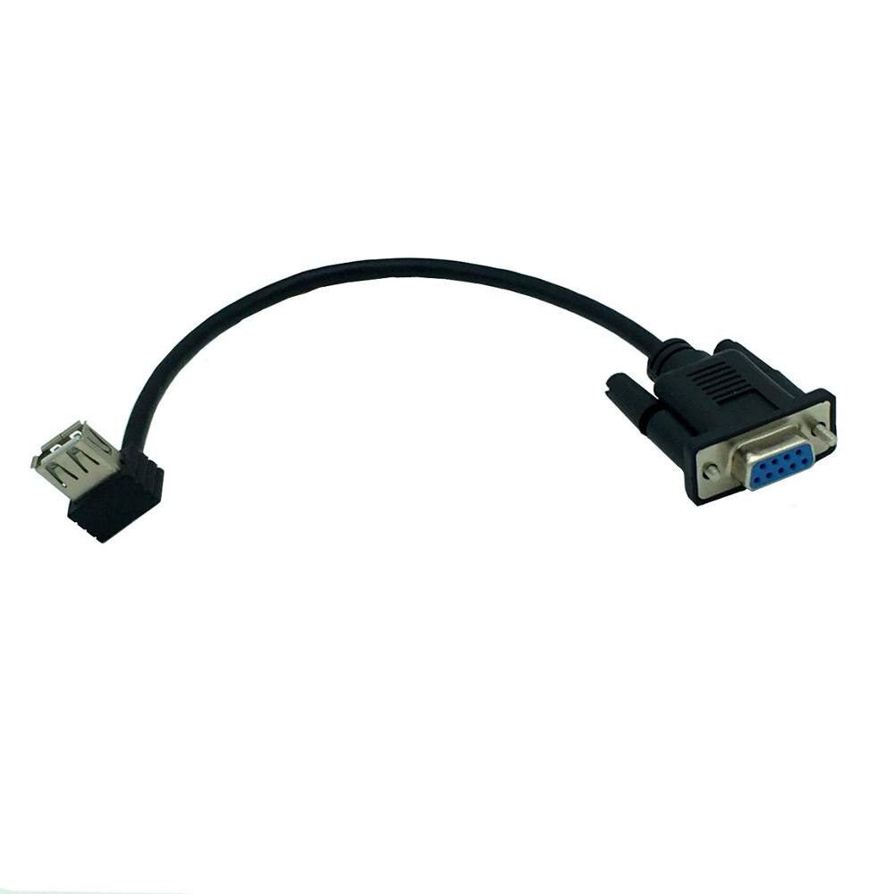 RS232 DB9 Female to USB 2.0 A Female Serial Cable Adapter Converter 8" Inch 25cm