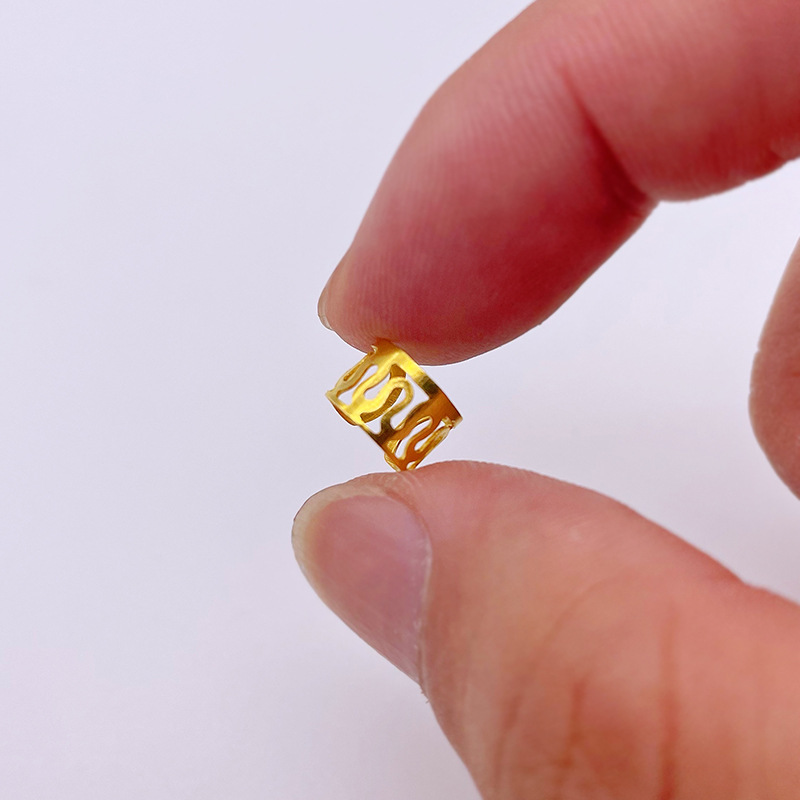 10 unids/lote 6x9mm cuentas doradas y plateadas, cuentas ajustables para trenzas de pelo, anillos trenzados para el cabello, Clips para puños, tubos, herramienta de estilismo de joyería