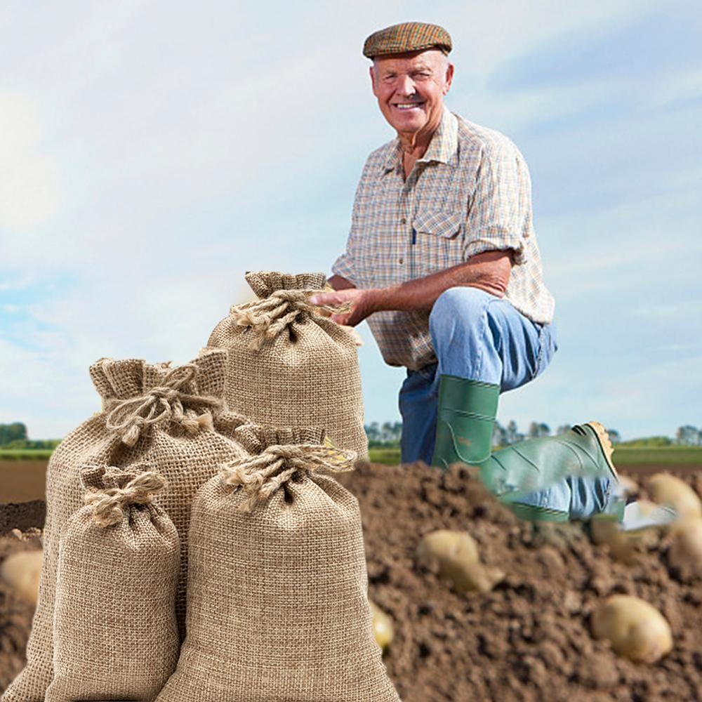 Potato Sack Burlap Bag Thick Woven Food Packaging Bag Large Jute Storage Bag Household Storage Products Bean Bag Organizer Bag
