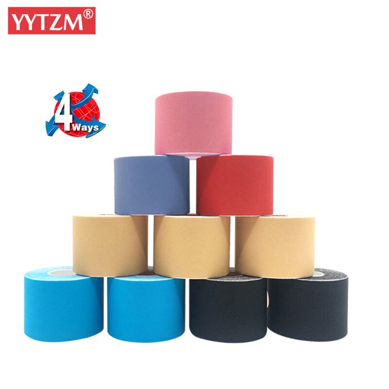 Vier Seiten Elastischen Muskel Sport Tape kinesiologie Sport Aufkleber Kinesiotapes Rolle Baumwolle 5cm * 5m Nylon Intramuskuläre Verband