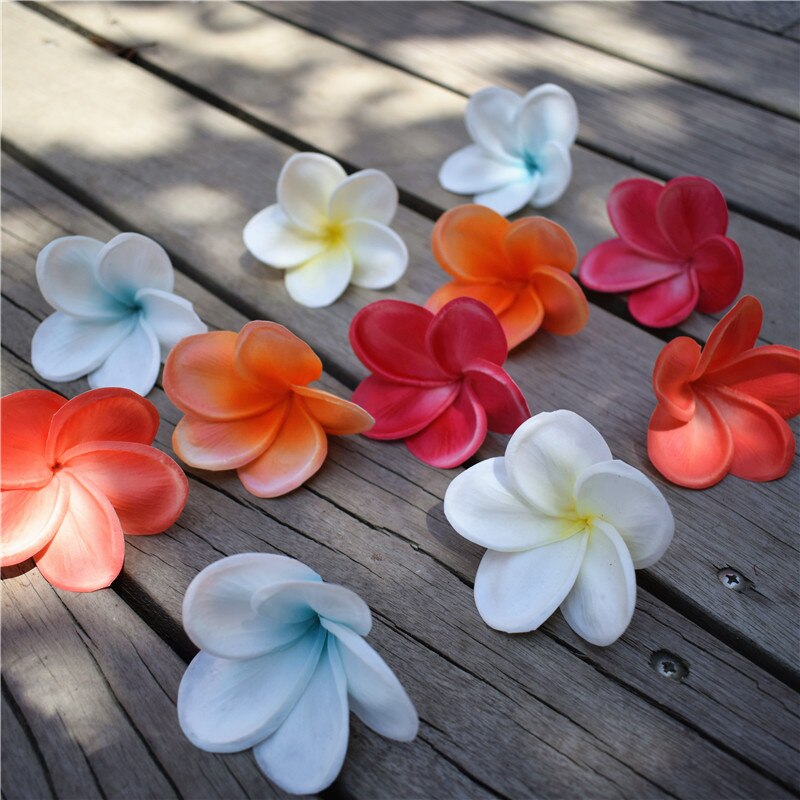 Black Plumerias Natural Real Touch frangipani Flower heads for cake Toppers, Wedding Decorations Artificial Flowers Head flowers: mixed color