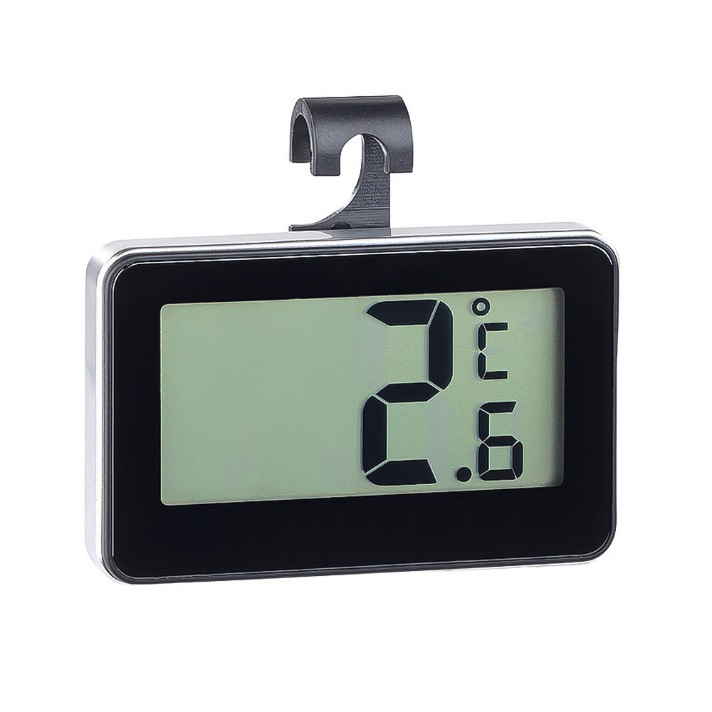 Digital kylskåpstermometer vattentät rumstermometer kylskåpslarm termometer hygrometer med krok konvertibel: Orange