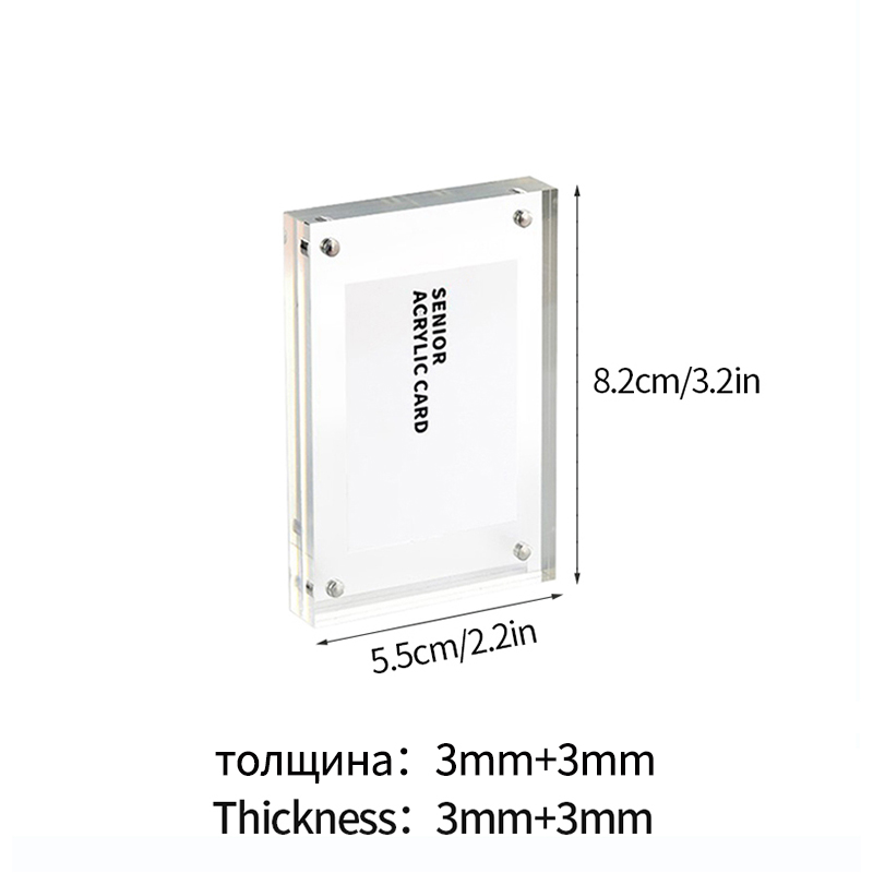 Cadre Photo en acrylique Transparent, magnétique Double face, porte-carte Photo idole, ornement de bureau, porte-carte Photo