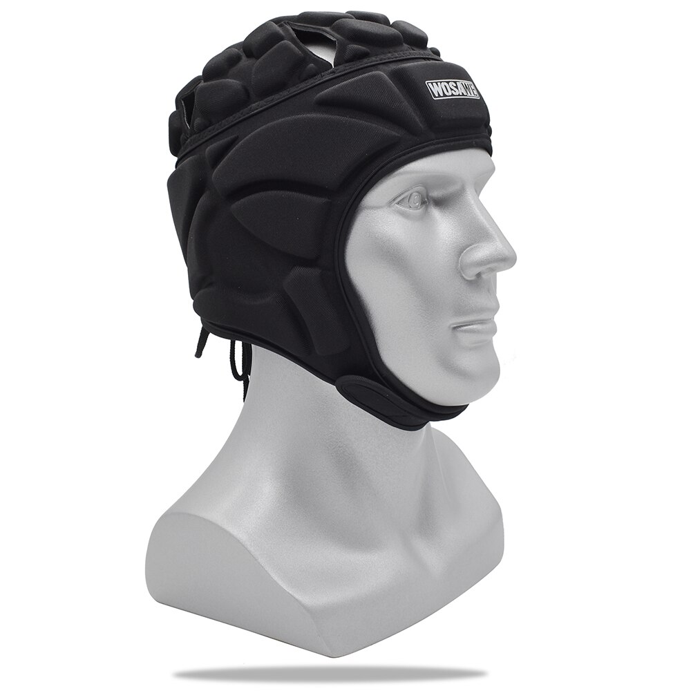 Wosawe beroep voetbal honkbal keeper helm sport rugby scrum pet hoofdbeschermer keeper rolpet vezel hoofddeksel: 52-66cm