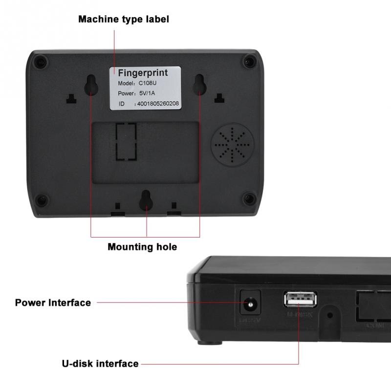 1.8Inch Tft Color Screen Biometric Fingerprint Attendance Employee Machine Time Clock Recorder With Usb Driver Flash Eu Plug