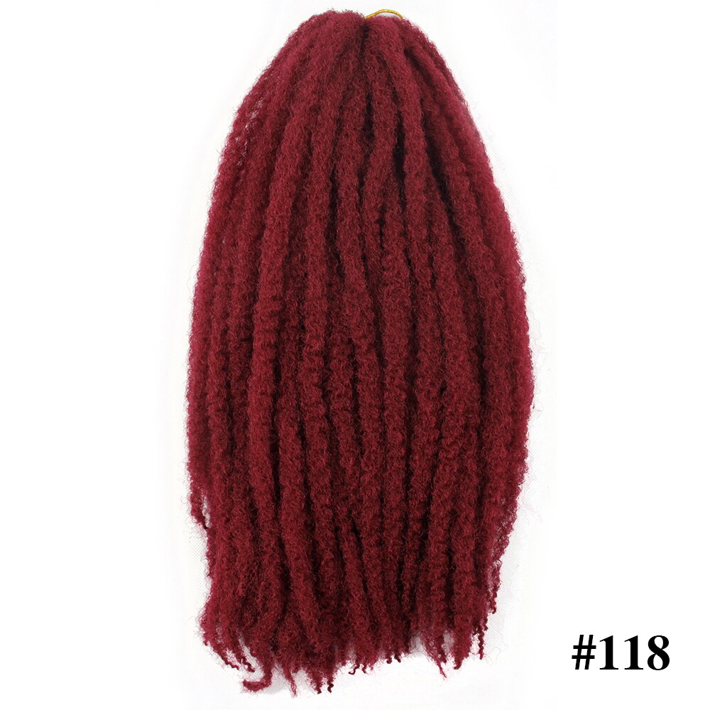 Marley fletninger hæklet ombre afro kinky twist hår syntetisk fletning hår hæklet fletninger hair extensions: #118