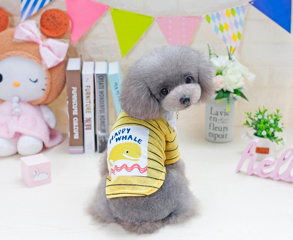 E39 goedkope zomerse honden t-shirts jassen kleding walvispatroon puppy hond kat vest shirts voor chihuahua hond producten benodigdheden