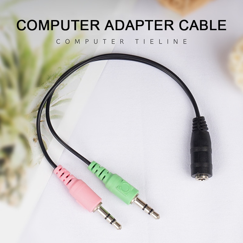 Mobiele Telefoon Computer Headset Adapter Kabel Een Punt Twee Microfoon Adapter Een Mannelijke En Twee Vrouwelijke 3.5Mm Audio Kabel TSLM1: Default Title