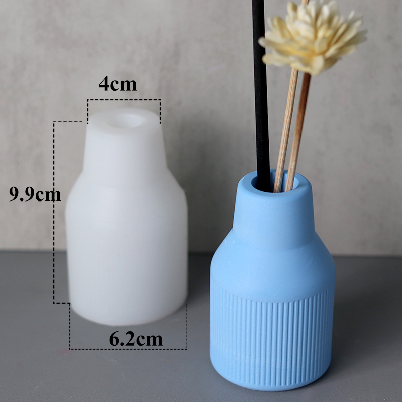 Betongvas silikonform gör-det-själv blomkruka hantverk ornament tillverkning gips epoxiharts gjutformar heminredning handgjord: Mörk khaki