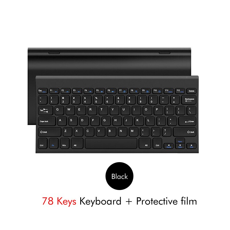 B.O.W 2.4Ghz Wireless Keyboard, 10 Keys Slim Matte Metal Ultra thin Rechargeable Full Size Keyboard Kits with Nano USB Receiver: Black 78Keys