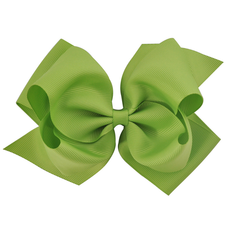 1 lazo de 6 pulgadas de doble capa, cinta de grogrén sólida, lazo para el pelo para niñas, pinzas para el pelo, accesorios para el cabello, horquillas para baile: Verde
