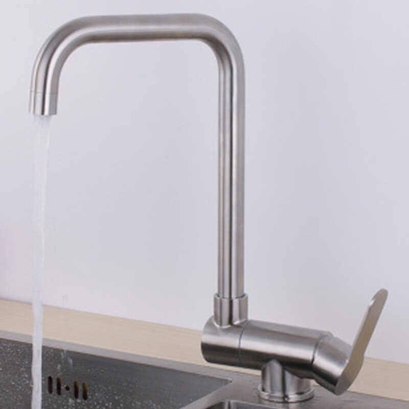 JayCreer Cold Water Faucet Deck Kitchen Camper Bathroom Basin Faucets For Home,RV ,Caravan, Boat Marine: White-SS Material