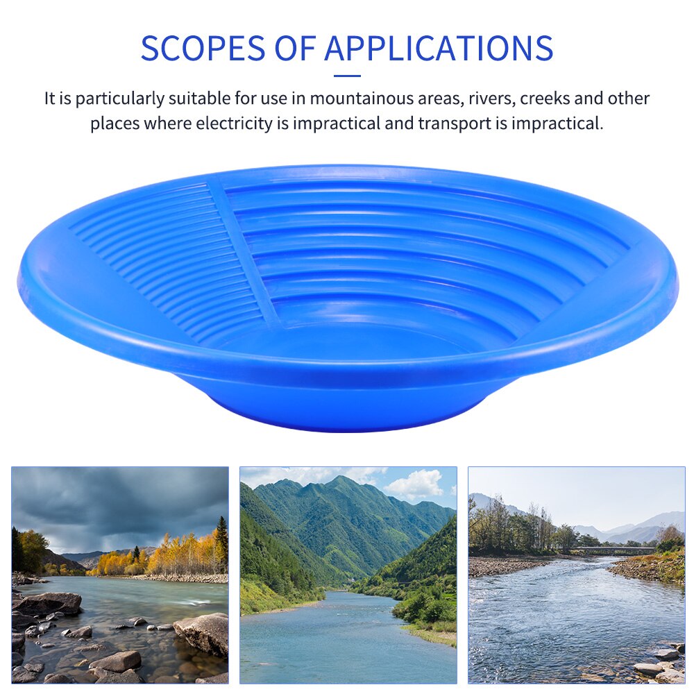 Royal blue Plastic Gold Pan Basin Nugget Mining Dredging Prospecting for Sand Gold Mining Manual Wash Gold Panning Equipment