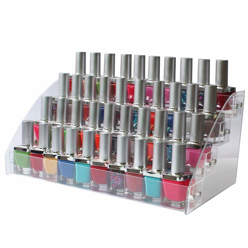 Household Storage Clear Multi Layers Nail Polish Rack Display Makeup Storage Organizer Shelf Cosmetic Makeup Organizer: 4 layers
