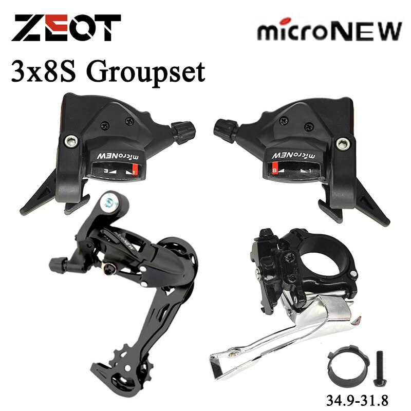 MicroNEW – ensemble de vitesses pour dérailleurs, 3x8, 24 vitesses, 8 S, levier avant, dérailleur, 8 vitesses, Compatible avec Shimano Sram