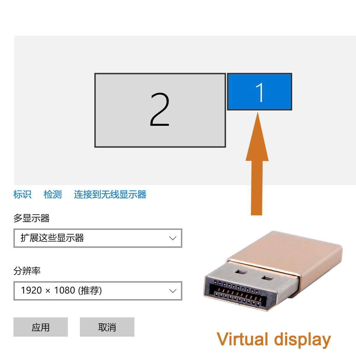 CY DP Virtual Display Adapter Displayport Dummy Plug Headless Ghost Emulator 2560x1600p@60Hz