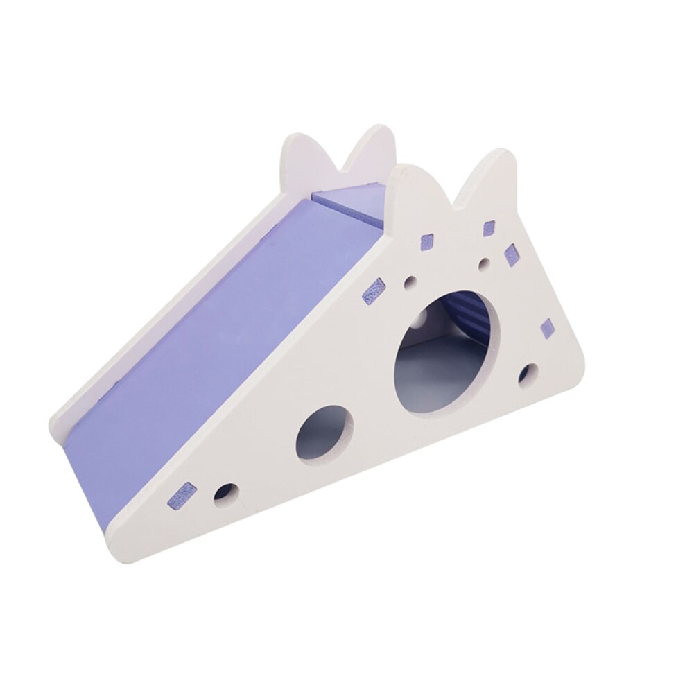 Hamster Hideout Assembled Hamster Slide Toy Wooden Hamster House Nest With Ladder Slide For Guinea Pig Hamster Exercise Toy: Purple
