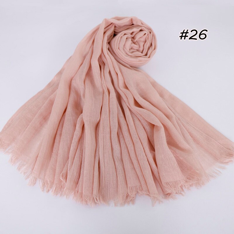 Premium Linen Cotton Hijab Scarf Women Muslim Hijab Large Size Plain Fringe Shawl Tassel Wraps Headband Long Scarves 190X100cm: light green