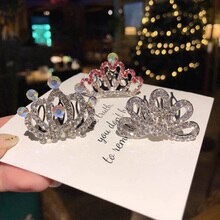 Mini Tiara Rhinestone Hair Clips Princess Crown Comb Costume Accessories For Princess Party Girls Hair Claw Hairpin Styling Tool