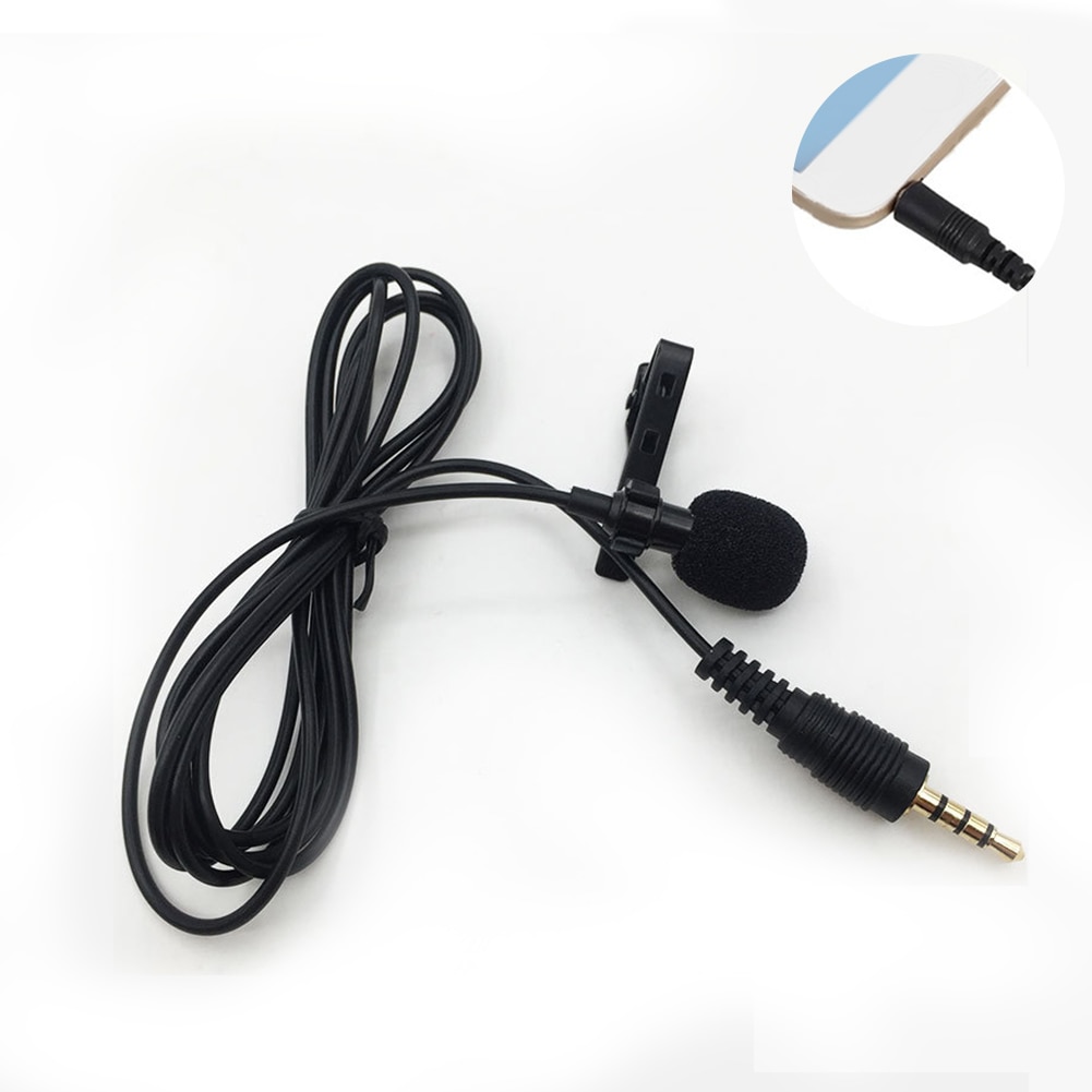1/2pcs Microphone Clip-on Collar Tie Mobile Phone Lavalier Microphone for ios Android Cell Phone Laptop Tablet Recording