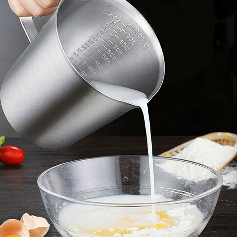 Thick Stainless Steel Measuring Cup With Scale 2000ml 1000ml 500ml Kitchen Baking Tea Large Capacity Measuring Cup