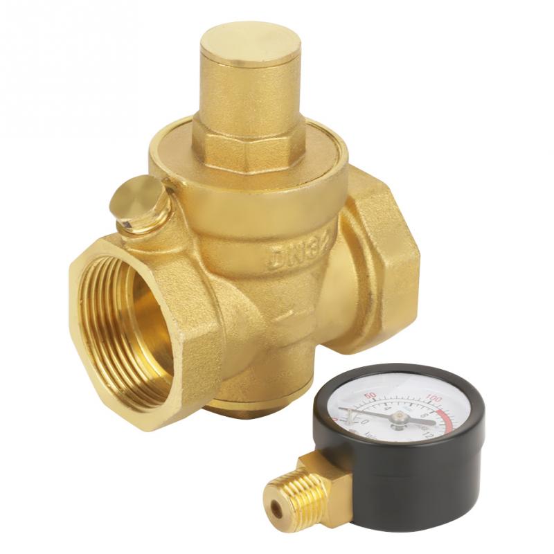 Pressure Regulator Valve BSP Brass Water Pressure Reducing Maintaining Valve DN32 Regulator Adjustable Relief Valve Gauge