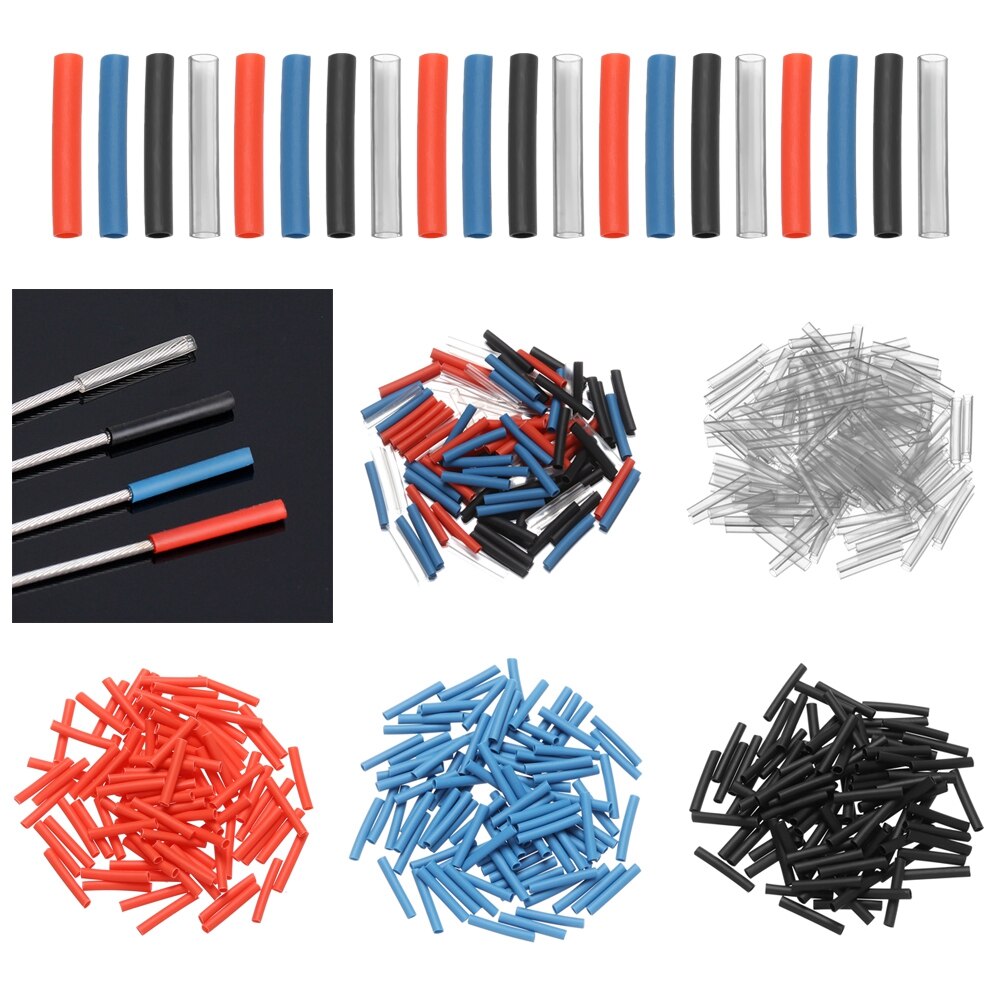 100pcs Bicycle Cable End Caps Ultralight Heat Shrink Crimps Bike Shifter Inner Cable Tips Wire End Cap Brake Cable Tips Crimps