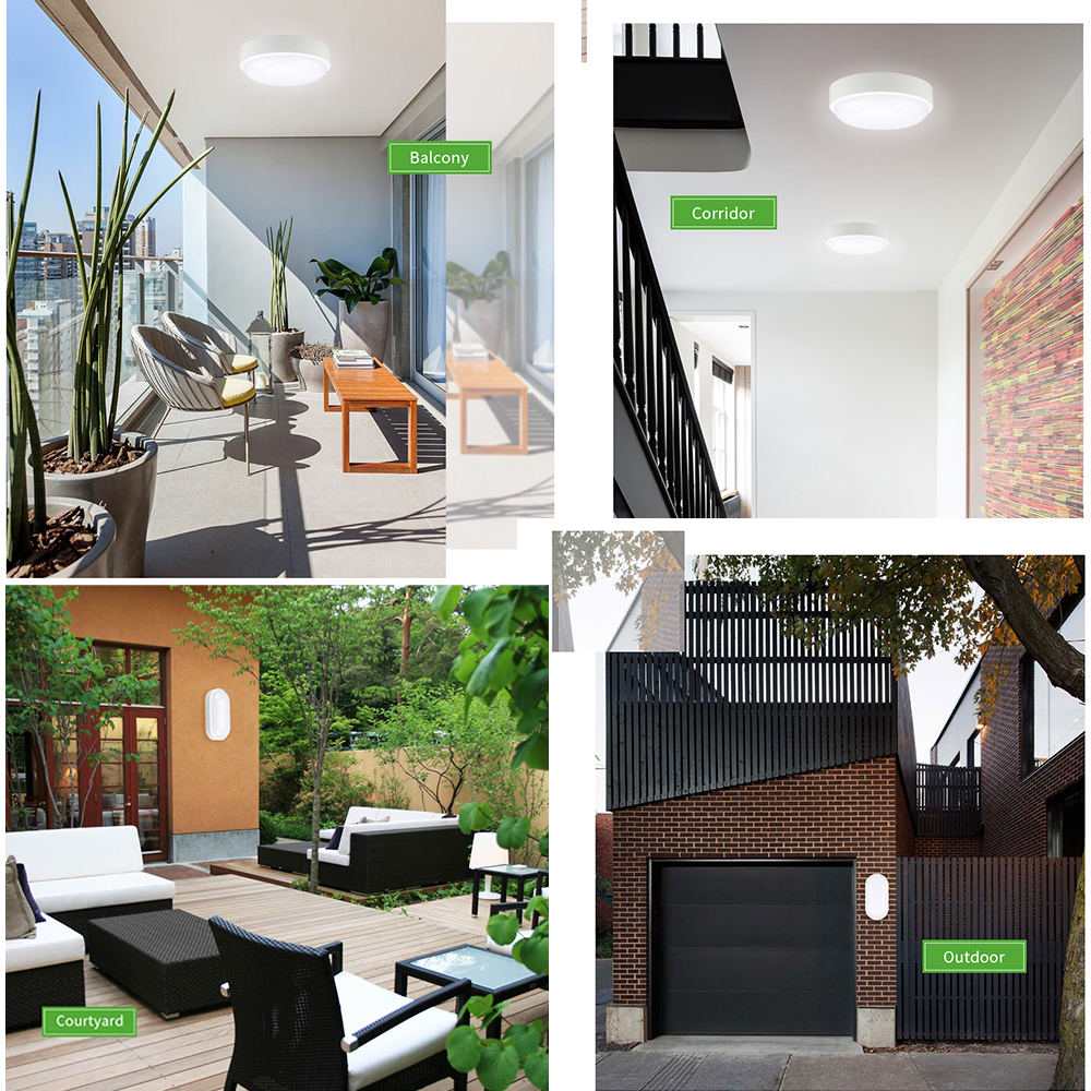 Round / Oval LED Moisture Proof Ceiling Lamp IP65 Waterproof Bathroom Outdoor Garden Yard Lamp, 16W 20W Modern Wall Lamp Light