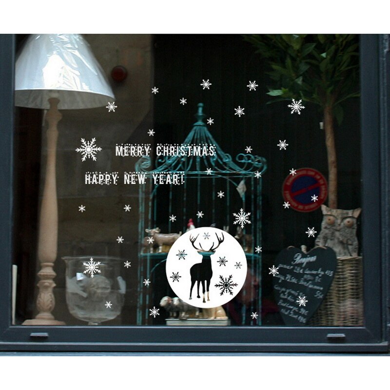 Christmas Window Decal Santa Claus Snowflake Decals Winter Wall Decals for Kids Rooms Christmas Year Window Decorations: 25x35 DMJ2535-002