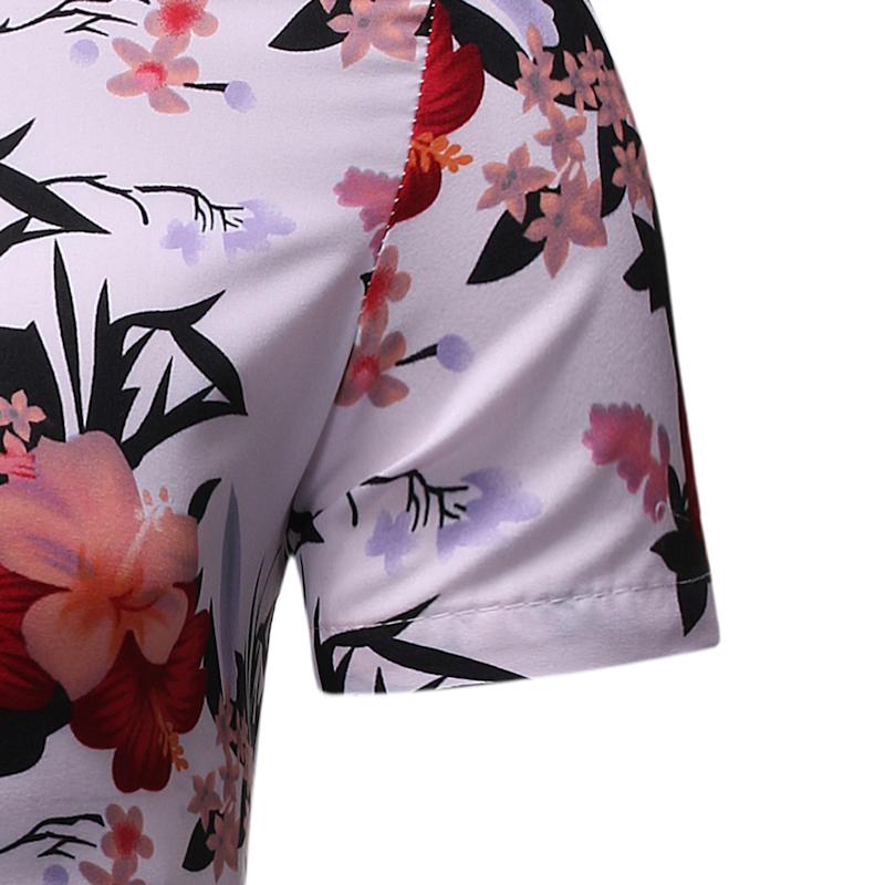 Bloemen heren overhemd jurk blouse heren korte mouw zomer casual model overhemden voor heren vrije tijd