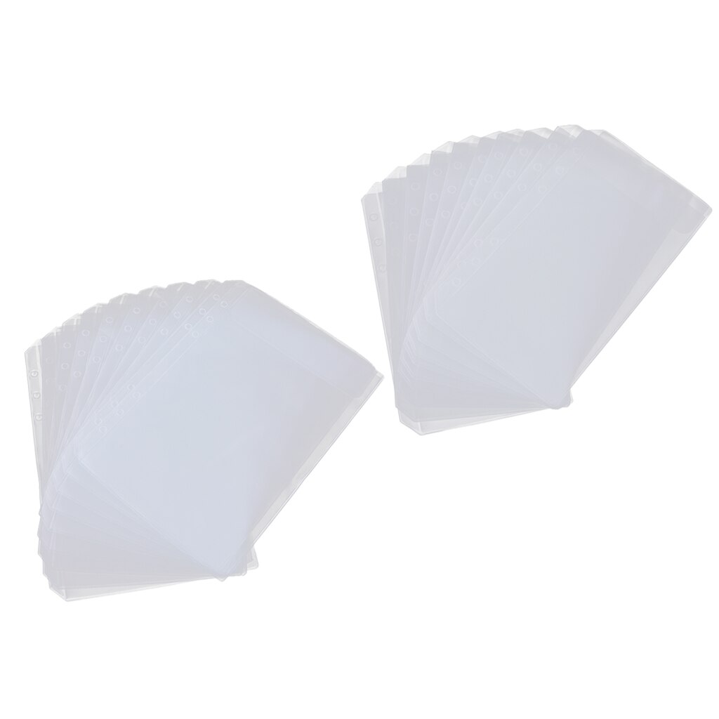Pochettes de rangement en PVC transparent, 10 pochettes pour cartes, fichiers, recharges de Notebook A5 A6