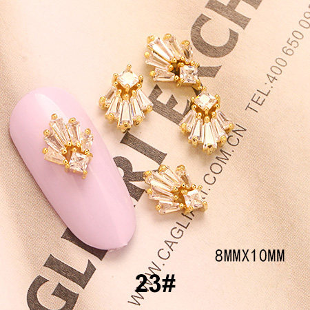 Bijoux en métal pour ongles, breloques en diamant, décoration pour manucure, 5 pièces: jaune clair