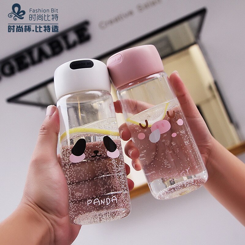 Animal Park Plastic Cup 400 ML Men's and Women's Silicone Cup Water Bottles Glass Bottle Drinkware