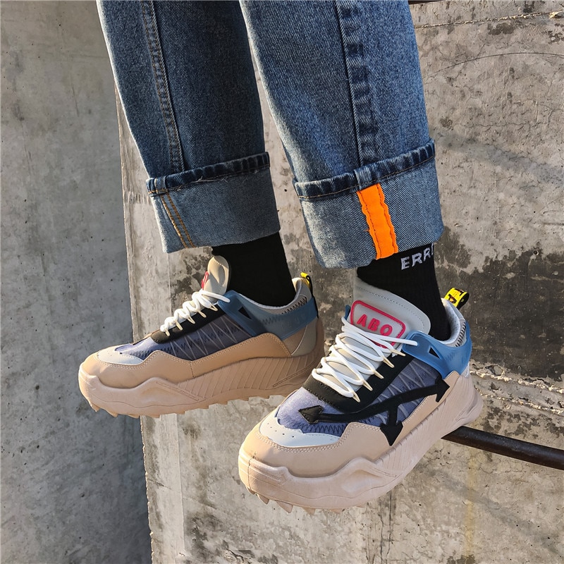 Colorful Men Casual Shoes All Seasons Breathable Sneakers Men Mixed Colors Walking Dad Shoes For Male