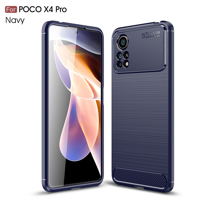 Für Abdeckung Xiaomi Poco X4 Profi fallen Für Poco X4 Profi 5G Capas Neue Stoßfest Telefon Auto Zurück Weichen TPU fallen Für Poco X4 Profi Fundas: Blau