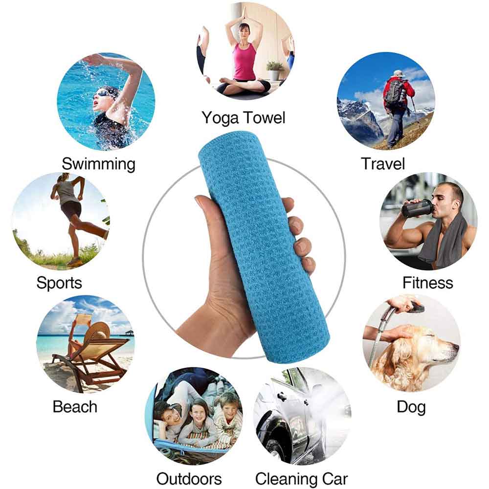 SUNLAND Microfiber Sports Workout Gym Towels Fitness Sweat Towels For Men Women Lightweight Fast Drying 3 Pack 16Inx32In