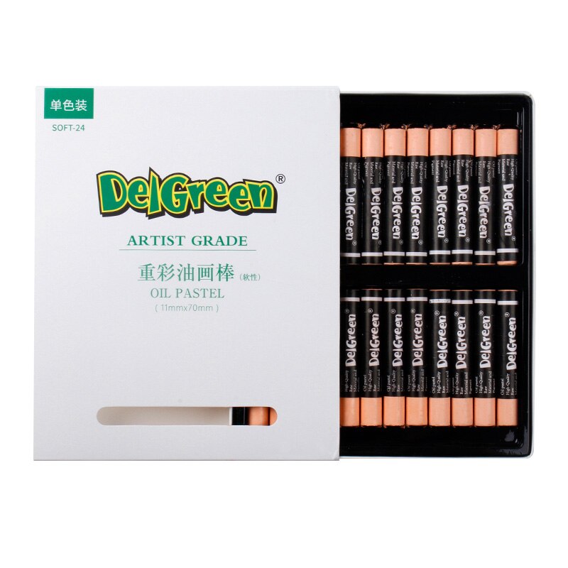 Monochrome Zware Kleurrijke Oliepastels 24 Stks/set 7 Kleuren Ronde Vorm Olie Pastel Krijt Sticks Enkele Kleur Set School Briefpapier: flesh