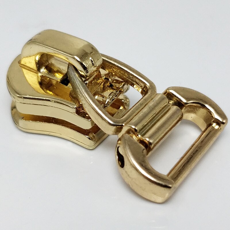 Kit de réparation de fermeture éclair en métal, anneau D, 10 pièces, tirettes pour sac de poche, bricolage, accessoires de couture, 5 #, ZT189: ZT141-LightGold