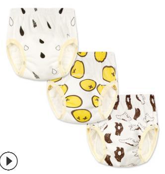 Spring And Summer Children's Pure Cotton Diapers Boys Girls Baby Mixed Multiple Pattern Toilet Learning Pants 3psc/lot: B / M