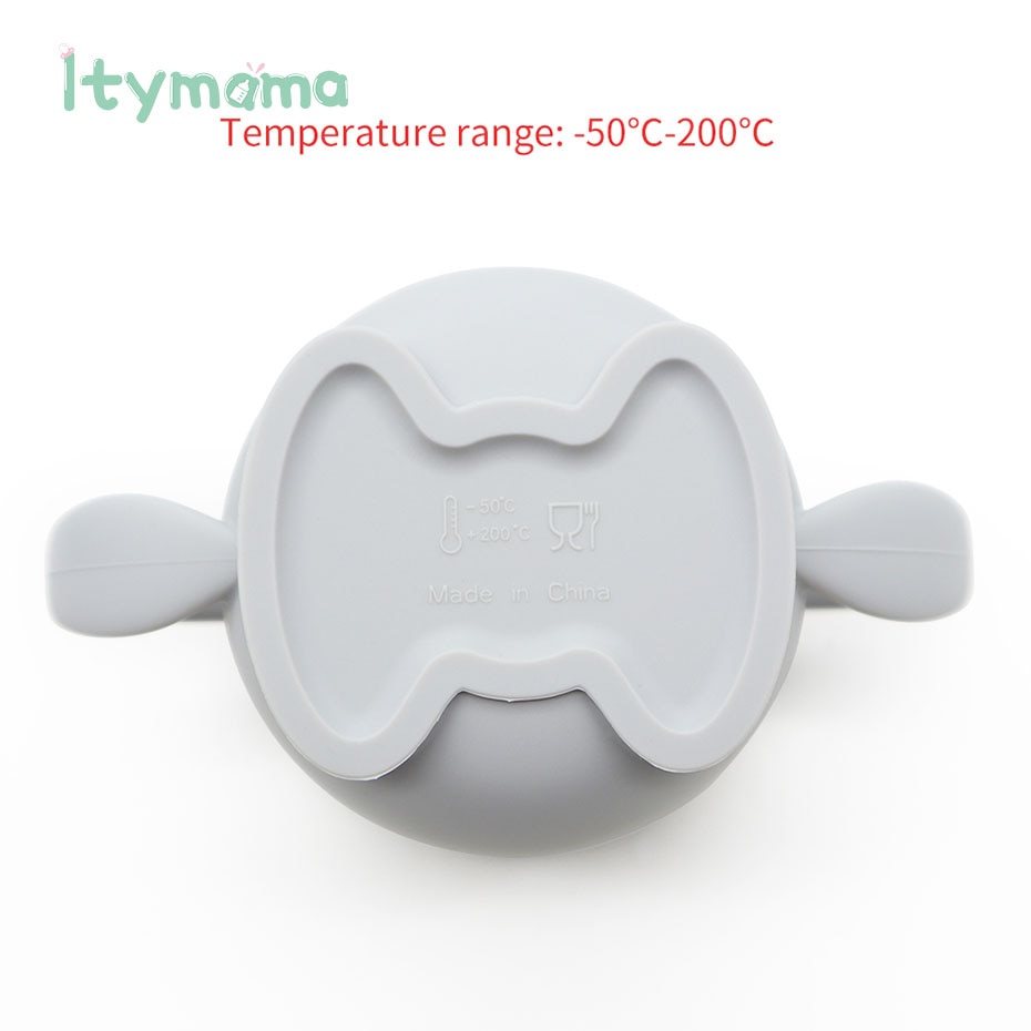 Tazas de alimentación para bebés, taza de aprendizaje para beber de silicona, con asa, tapas de silicona sólidas
