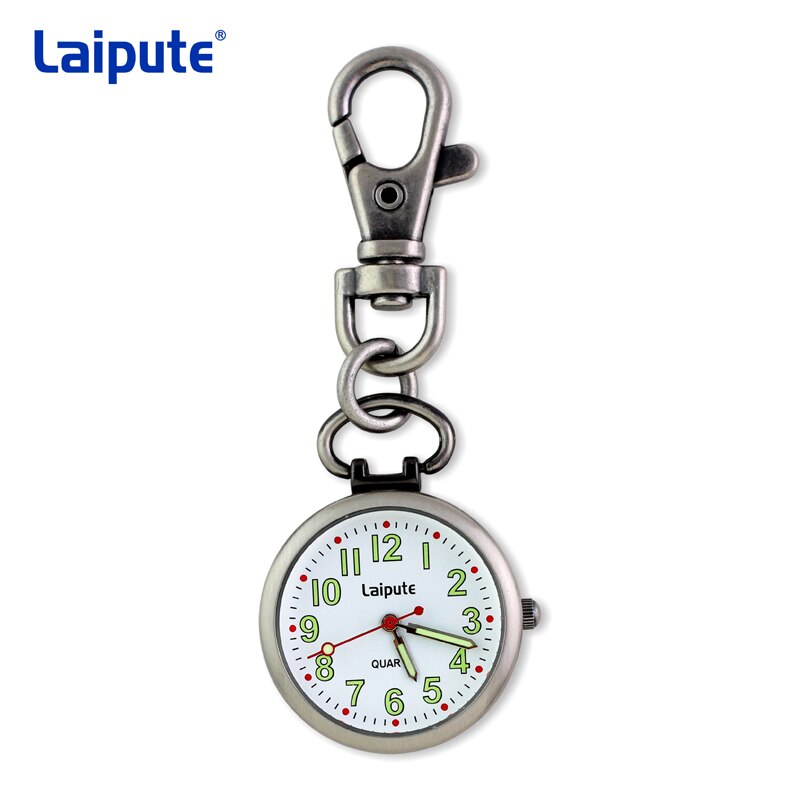 LAIPUTE-reloj de bolsillo de enfermera para hombre y mujer, accesorio de acero inoxidable, plateado, médico, FOB, de cuarzo, analógico, colgante, GL46: 222